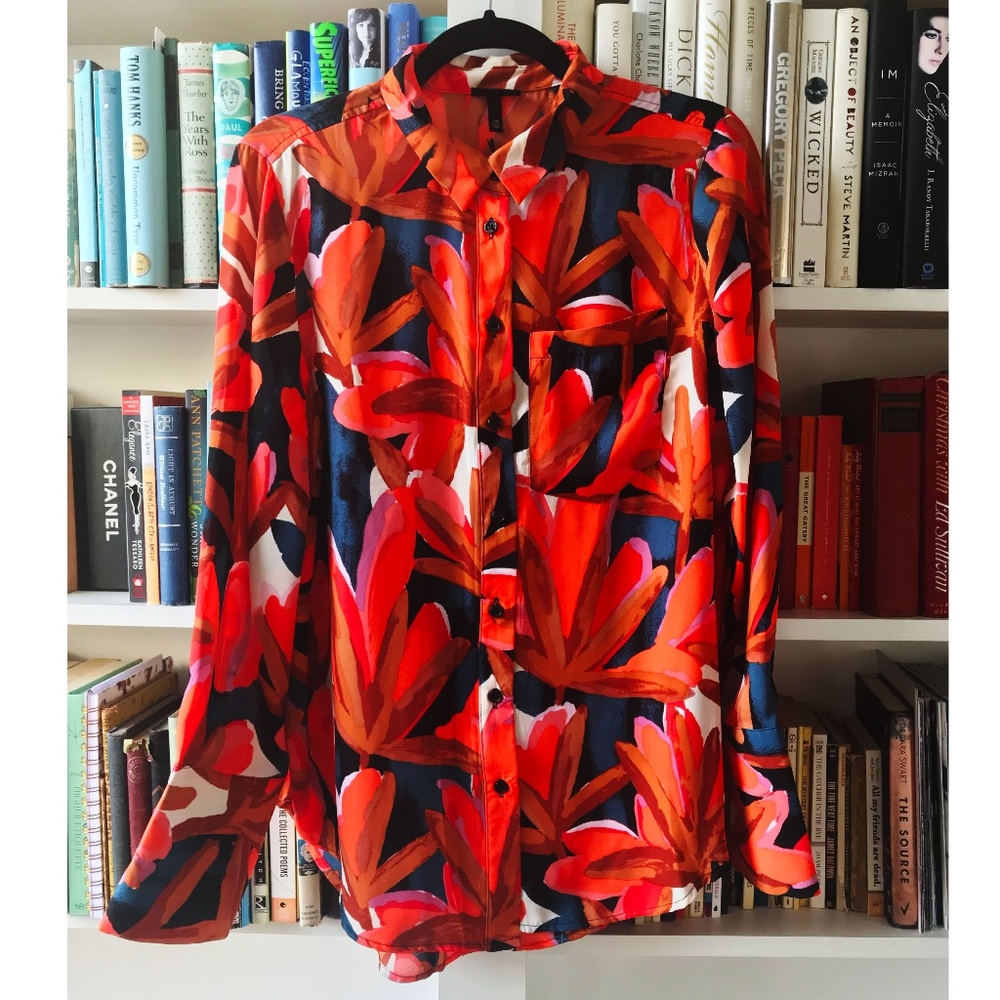 🆕Who What Wear Colorful Floral Button Up NWT